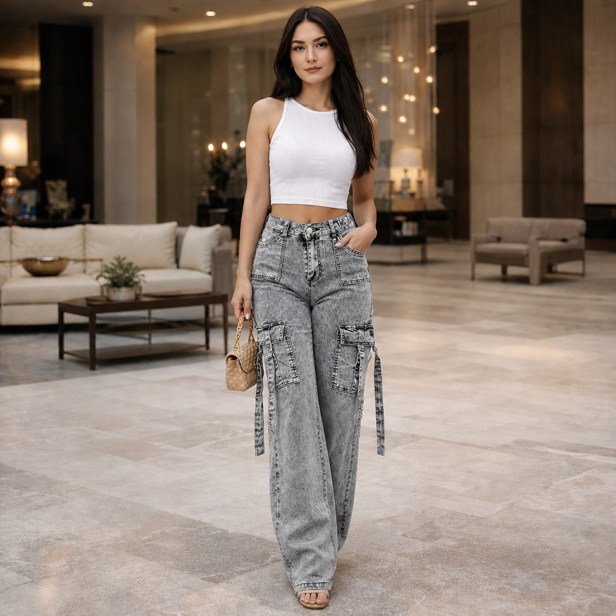 Jeans cargo femme — Lot surprise de 50 pièces