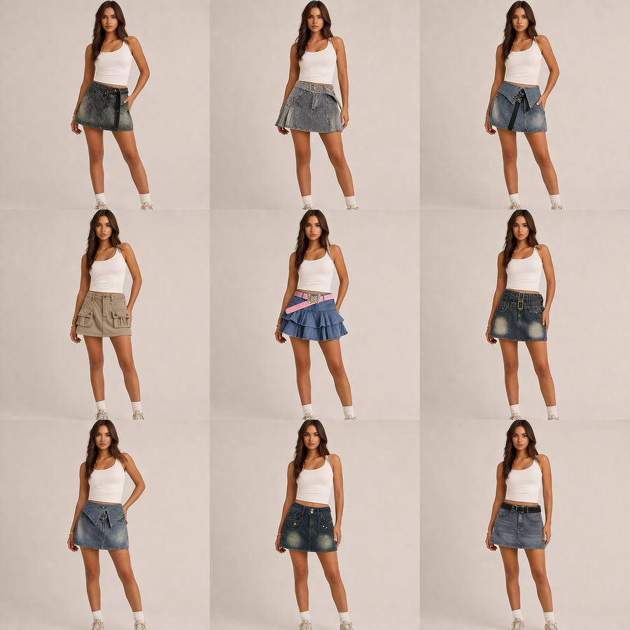Mini jupes en jean femme — Lot surprise tendance de 30 pièces