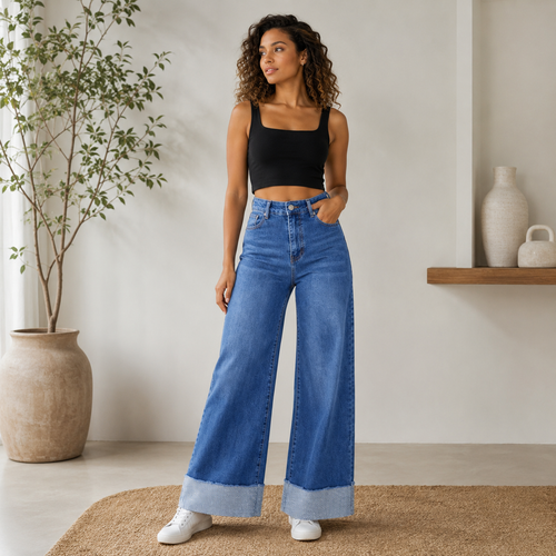 Boyfriend Jeans Cargo Femme Taille Haute — lot de 50 pièces Style Streetwear Tendance