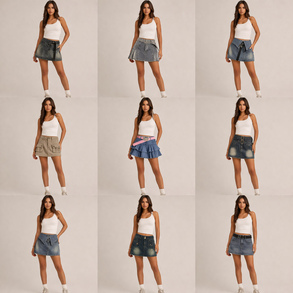 Mini jupes en jean femme — Lot surprise tendance de 30 pièces