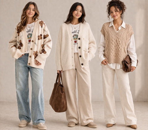 Pulls femme colorés prints & textures — Lot de 50 pièces cosy