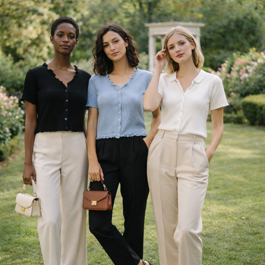 T-shirts côtelés femme — Lot surprise de 30 pièces