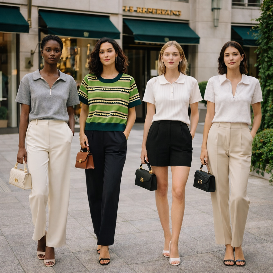 T-shirts côtelés femme — Lot surprise de 30 pièces