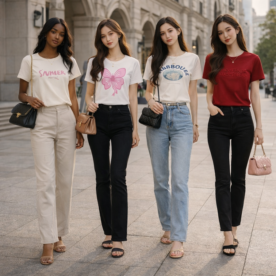 T-shirts femme imprimés — Lot surprise de 25 pièces
